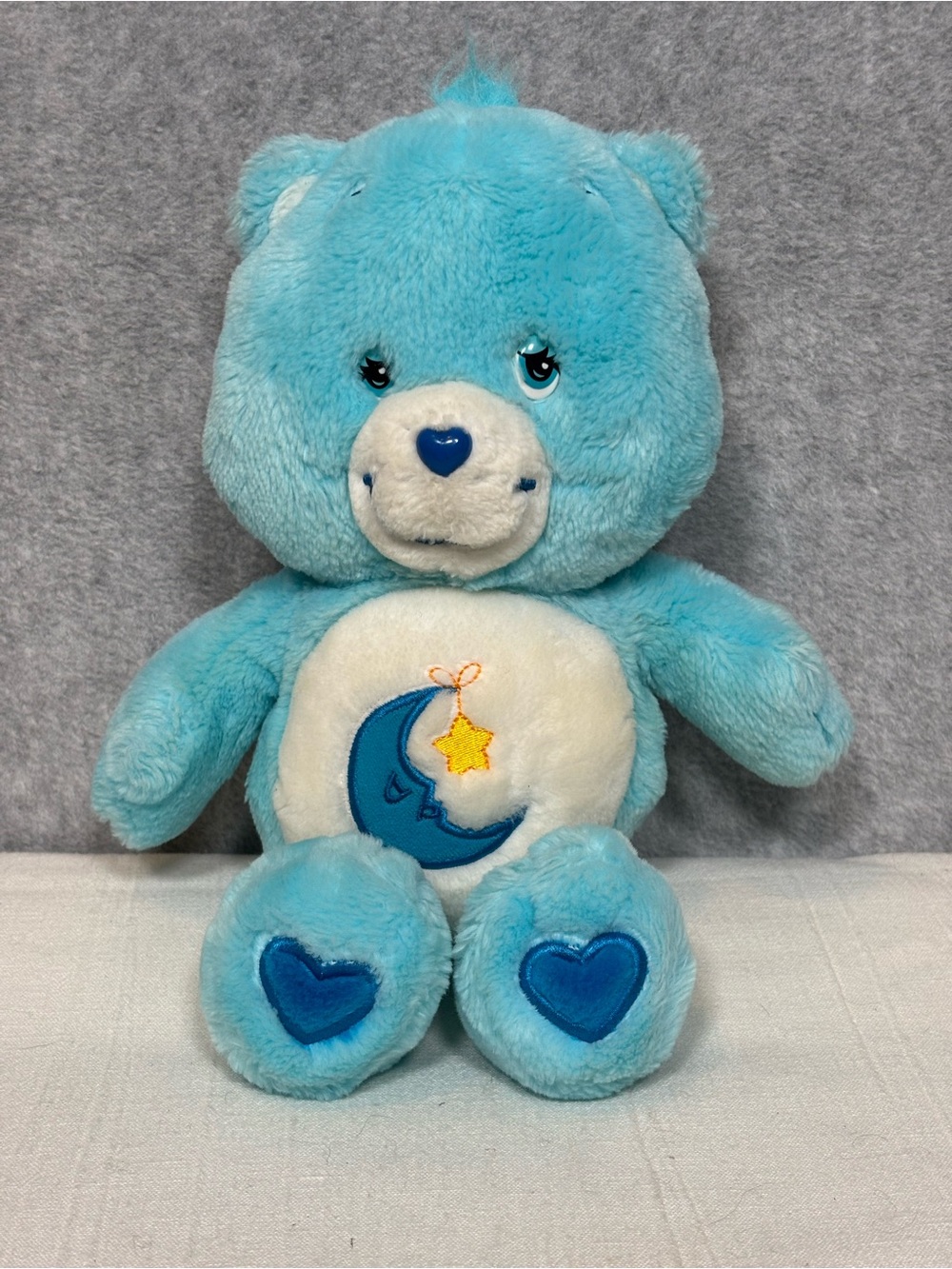 Care Bears 2002 20th Anniversary Bedtime Bear 13” Stuffed Animal Toy-Light Blue